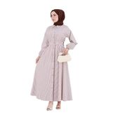 Çizgili Cepli Tesettür Elbise-VİZON