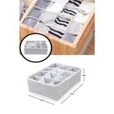 Çizgili Kumaş Organizer 12 Bölmeli Çekmece Içi Düzenleyici- Çizgili