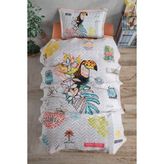 Clasy Ranforce Pamuk Tek Kişilik Yatak Örtüsü Seti Paradise V1 Somon - 180 x 240 cm