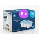 Cle Water Filter Su Filtresi Kartuşu Brita Maxtra Uyumlu, 6'lı Paket | 4 Aşamalı Filtrasyon, Aktif Karbon İçerir, İyon Değişim Reçinesi, Kireç ve Klor Giderir