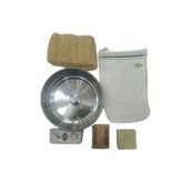 CNGZSHOP Doğal Kabak Lifi,Alüminyum Hamam Tası,Ahşap Tarak,Kese,Zeytinyağlı Sabun,Topuk Taşı Hamam Set