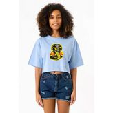 Cobra Kai Logo Bebe Mavi Kadın Crop Tshirt