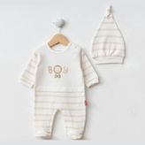 Cocopoco Şapkalı Bebek Tulumu 1072 - Bej - 0 - 3 Ay