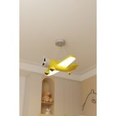 Çocuk Odası Avizesi, Uçak Avize, Bebek Odası Avizesi Küçük Kaşif LED Tavan Lambası - Sarı