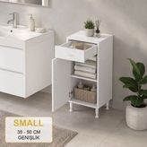 Çok Amaçlı Banyo Dolabı Çekmeceli Kapaklı 1 Raf (S Boy - Genişlik Seçenekli) - 45cm - Beyaz