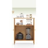 Çok Amaçli Dolap Ahşap Bambu Organizer Rafli 66X33X85Cm (5637)