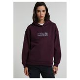 Colin's Relax Fit Kapüşonlu Baskılı Kadın Mor Sweatshirt