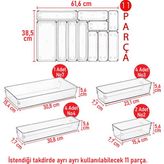 Color House Yeni 11'li Set Modüler Organizer Mutfaklarda Çekmece Içi Kaşıklık