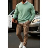 COMBİNE MİCHAİL Erkek Basic Bisiklet Yaka Çağla Sweatshirt