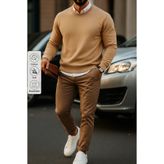 COMBİNE MİCHAİL Erkek Basic Bisiklet Yaka Karamel Sweatshirt