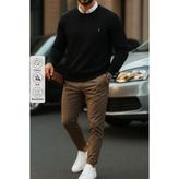 COMBİNE MİCHAİL Erkek Basic Bisiklet Yaka Siyah Sweatshirt