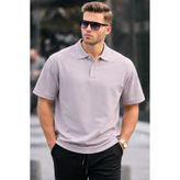 COMBİNE MİCHAİL Erkek Basic Relax Gri Polo Yaka Tişört