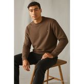 COMBİNE MİCHAİL Erkek Kışlık Kalın Basic Salaş Kahve Kazak
