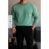 COMBİNE MİCHAİL Erkek Kışlık Salaş Basic Çağla Sweatshirt