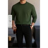 COMBİNE MİCHAİL Erkek Kışlık Salaş Basic Haki Sweatshirt