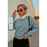 COMBİNE MİCHAİL Kadın Basic Oversize Kışlık Mavi Sweatshirt