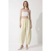 COMBİNE MİCHAİL Kadın Basic Soft Ekru Şalvar Pantolon