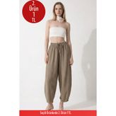 COMBİNE MİCHAİL Kadın Basic Soft Vizon Şalvar Pantolon