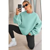 COMBİNE MİCHAİL Kadın Bisiklet Yaka Basic Oversize Sweatshirt ÇAĞLA