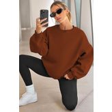 COMBİNE MİCHAİL Kadın Bisiklet Yaka Basic Oversize Sweatshirt TARÇIN