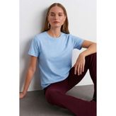 COMBİNE MİCHAİL Kadın Comfort Fit Basic B.Mavi Bol Tişört