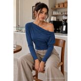 COMBİNE MİCHAİL Mavi Renk Dar Kalıp Kadın Basic Bluz