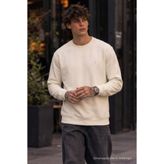 COMBİNE MİCHAİL Örme Kışlık Günlük Ekru Erkek Sweatshirt