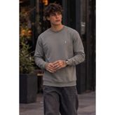 COMBİNE MİCHAİL Örme Kışlık Günlük Gri Erkek Sweatshirt