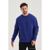 COMBİNE MİCHAİL Saks Bisiklet Yaka Oversize Şardonlu Basic Erkek Sweatshirt