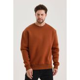 COMBİNE MİCHAİL Tarçın Bisiklet Yaka Oversize Şardonlu Basic Erkek Sweatshirt