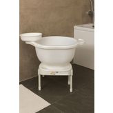 Comeket Banyo Tabure Curun Tas Seti Beyaz 3'lü Set
