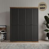 Comiet Dali 4 Kapılı Mdf Country Gardırop - Antrasit