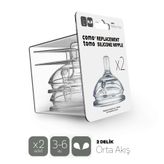 Comotomo Silikon 2Li Biberon Emzigi Orta Akis 3-6 Ay