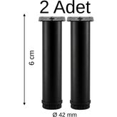 Compact Baza Ayağı Ø 42 mm 6 cm Siyah - 2 Adet
