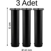 Compact Baza Ayağı Ø 42 mm 6 cm Siyah - 3 Adet