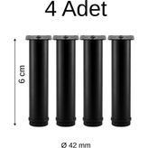 Compact Baza Ayağı Ø 42 mm 6 cm Siyah - 4 Adet