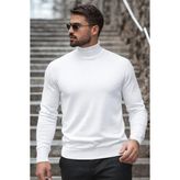 Comstar Erkek Kışlık Basic Uzun Boğazlı Beyaz Kazak - XL