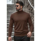 Comstar Erkek Kışlık Basic Uzun Boğazlı Kahve Kazak