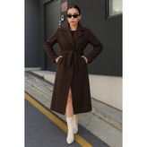 Comstar Kadın Trend Basic Uzun Kruvaze Kahve Kaşe Kaban - 42
