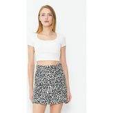 Comstar Leopar Desenli Mini Kot Etek - Beyaz - 42