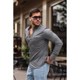 Comstar Slim Fit Çıtçıtlı Çift Cep Kot Gömlek - Gri