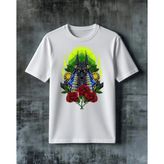 Comvicho Anubis Gul Baskılı Oversize Tişört - Beyaz