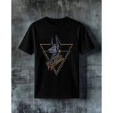 Comvicho Anubis Misir Tanrisi Baskılı Oversize Tişört - Siyah
