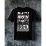 Comvicho Brooklyn Giyim Baskılı Oversize Tişört - Siyah