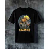 Comvicho Halloween Kabak Kafa Baskılı Oversize Tişört - Siyah