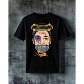 Comvicho Im Fine Halo Baski Baskılı Oversize Tişört - Siyah