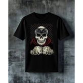 Comvicho Iskelet Bandana Baskılı Oversize Tişört - Siyah