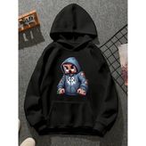 Comvicho Mınecraft Baskılı Kapşonlu Siyah Sweatshirt - XL