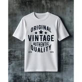 Comvicho Original Vintage Authentic Baskılı Oversize Tişört - Beyaz
