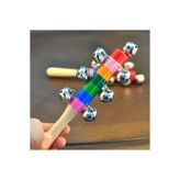 C&On Design Ahşap Renkli Gökkuşağı Bebek Cıngırağı ve Zilli Ritim Çubuğu Eğitici Oyuncak